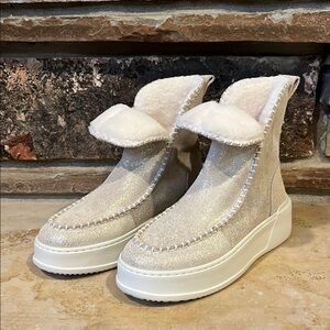 J Slides Cream Winter Boots